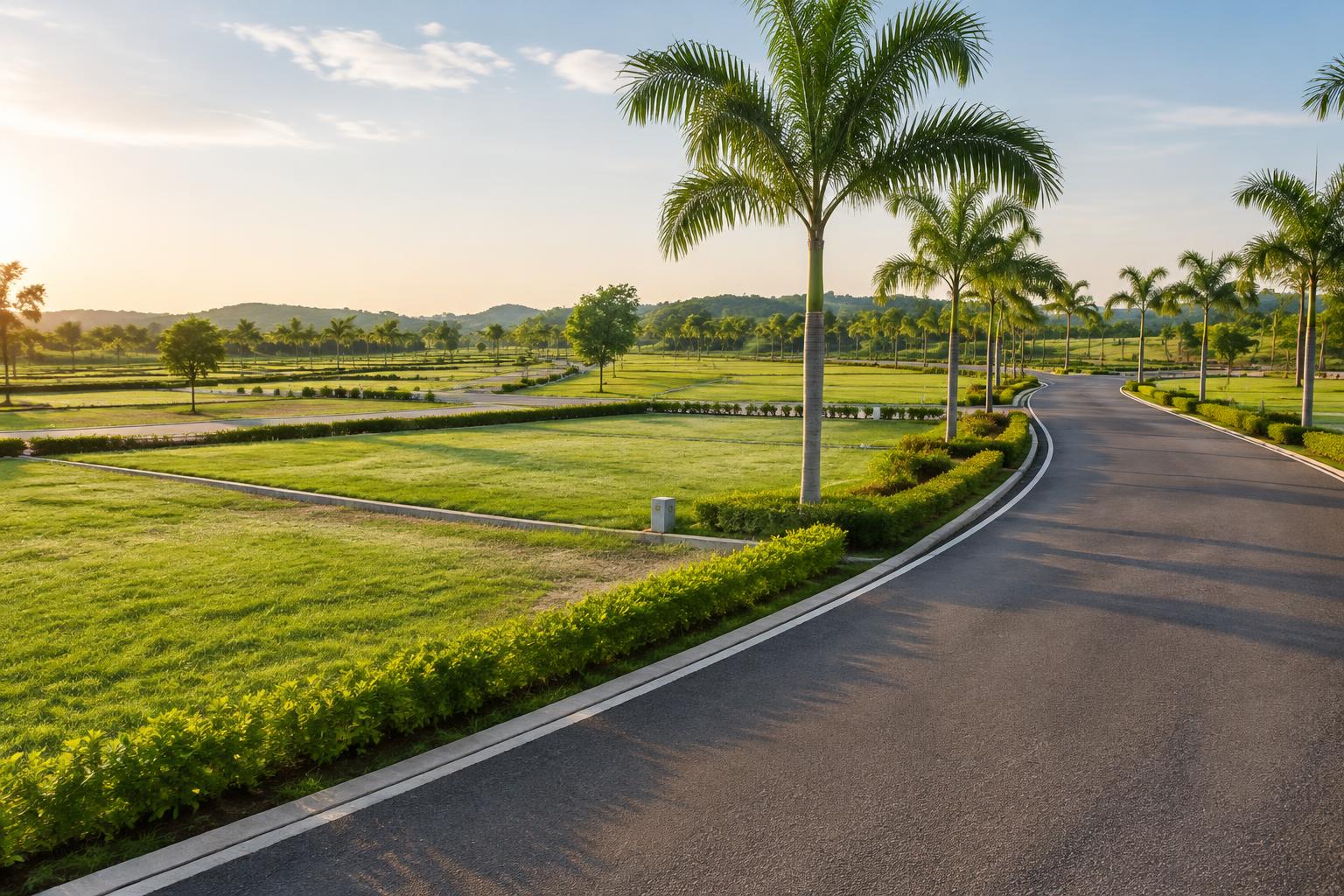 Landscaped open residential plots